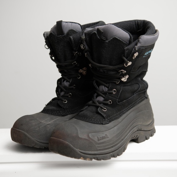 Kamik Industrial Snow Boots Black M 9 Reinforced Toe Work Boots Winter Construct - Picture 2 of 8